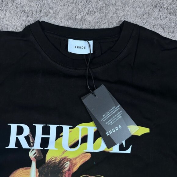 NWT RHUDE A Perfect Day Black Tee Mens Size Large - Picture 3 of 4